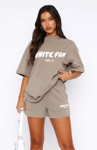 Beige White Text