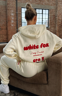 Cream Red Text